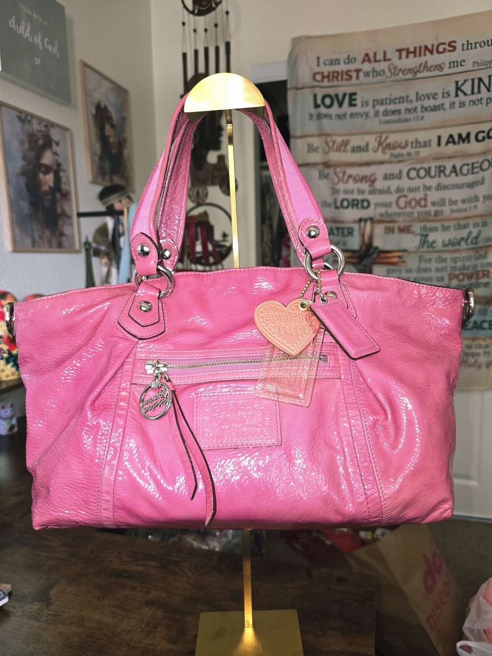 Coach Poppy Rocker Satchel In Petal Pink